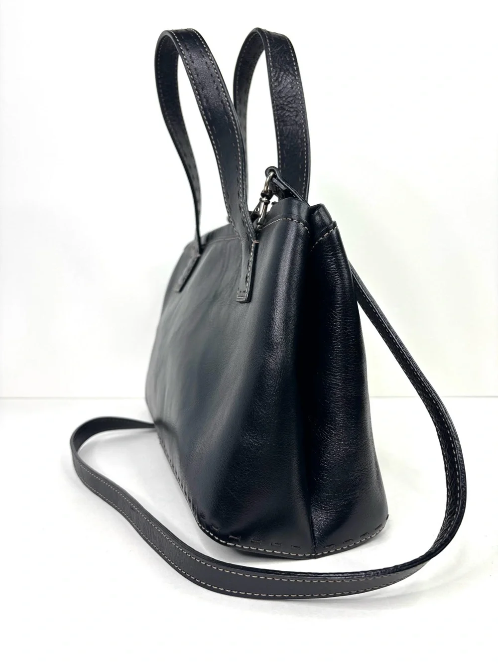 FOSSIL Classic Black Pebbled Leather‎ Top-Handle Sedona Satchel ZB9095